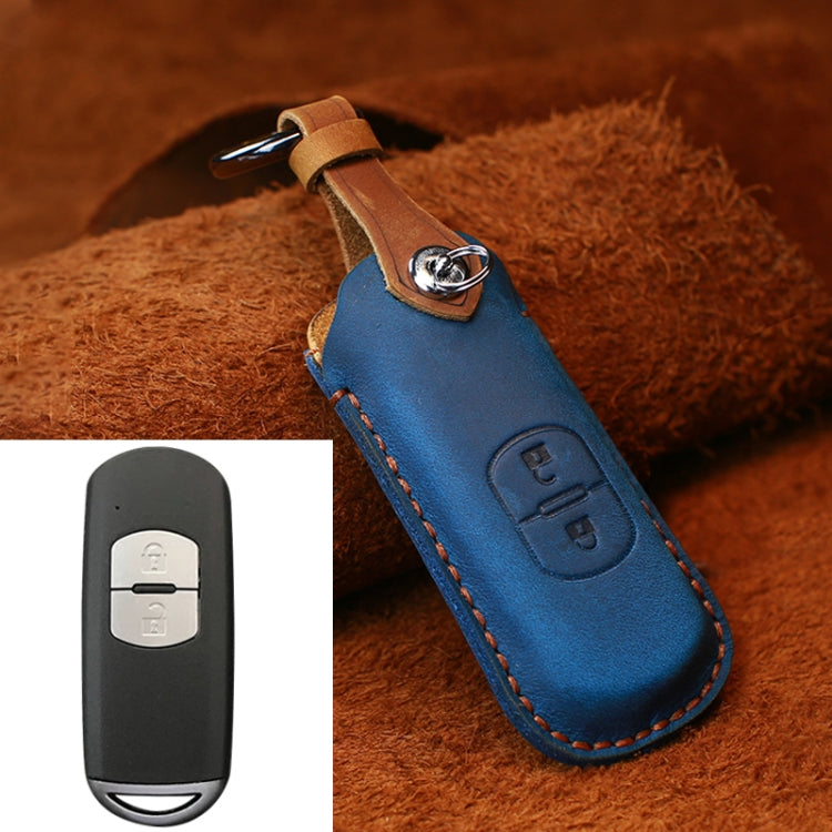 For Mazda Old Style Hallmo Car Cowhide Leather Key Protective Cover Key Case, Two Keys Version, Two Keys Version, For Mazda Old Style, For Mazda Old Style, Two Keys Version, For Mazda