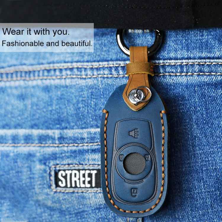 For Buick Car Cowhide Leather Key Protective Cover Key Case, Four Keys Version