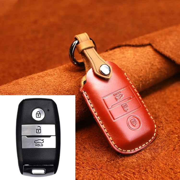 For Kia Old Style Car Cowhide Leather Key Protective Cover Key Case