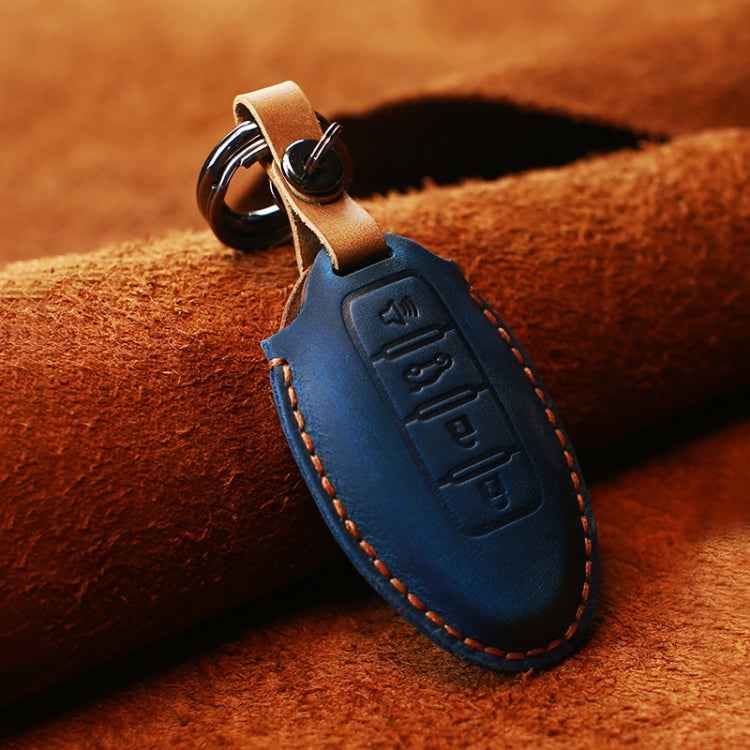 For Nissan Car Cowhide Leather Key Protective Cover Key Case, Four Keys Version
