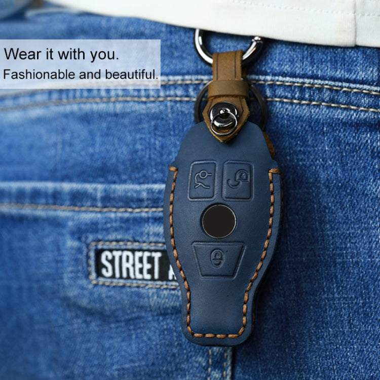 For Mercedes-Benz Old Style Car Cowhide Leather Key Protective Cover Key Case, For Mercedes-Benz Old Style