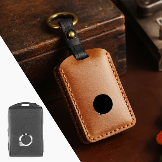 For Volvo Car Cowhide Leather Key Protective Cover Key Case, For Volvo
