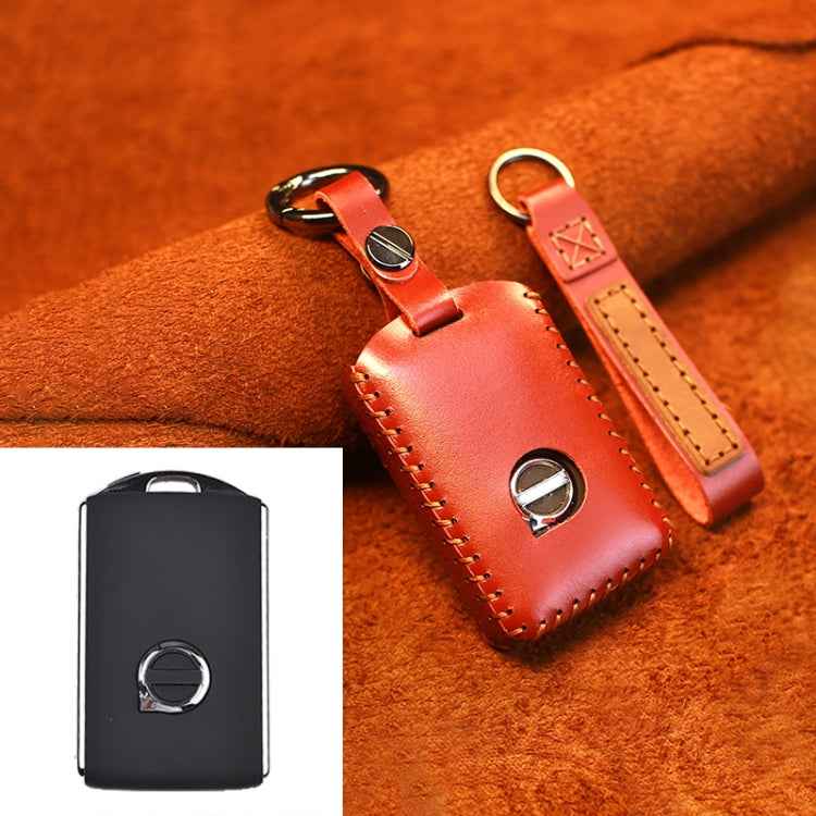 For Volvo Single Slit Style Car Cowhide Leather Key Protective Cover Key Case