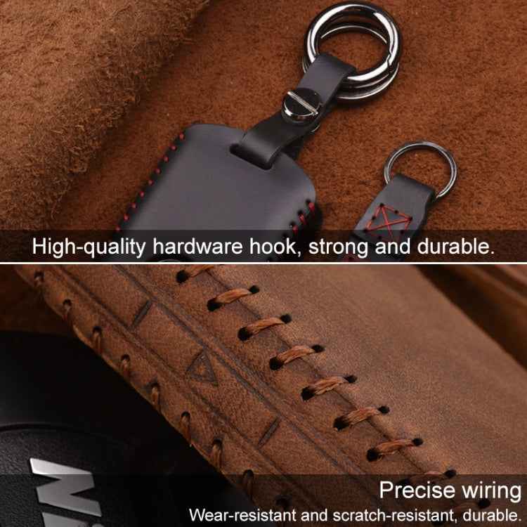 For Volvo Single Slit Style Car Cowhide Leather Key Protective Cover Key Case