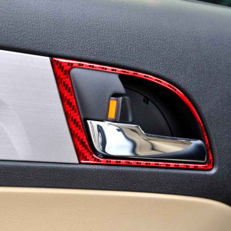 4 PCS Set for Honda CRV 2007-2011 Carbon Fiber Car Inner Handle Frame Decorative Sticker,Left and Right Drive Universal