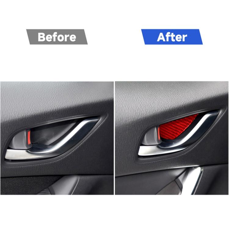 Car Carbon Fiber Inside Door Bowl Decorative Sticker for Mazda CX-5 2013-2018, Left and Right Drive, Inside Door Bowl