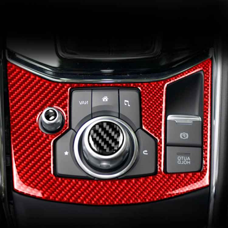 Car Carbon Fiber Handbrake Panel Decorative Sticker for Mazda CX-5 2017-2018, Right Drive