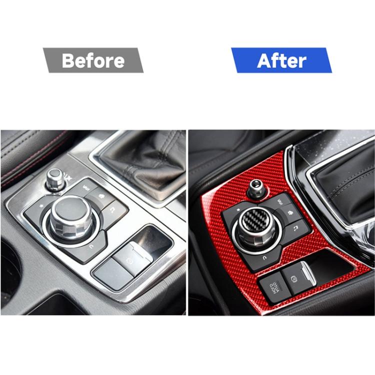 Car Carbon Fiber Handbrake Panel Decorative Sticker for Mazda CX-5 2017-2018, Right Drive, Handbrake Panel, Right Drive