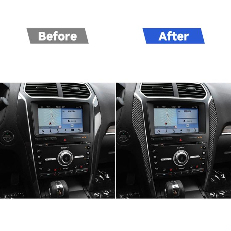 Car Carbon Fiber Central Control Decorative Sticker for Ford Explorer 2013-2019, Left Drive, Central Control