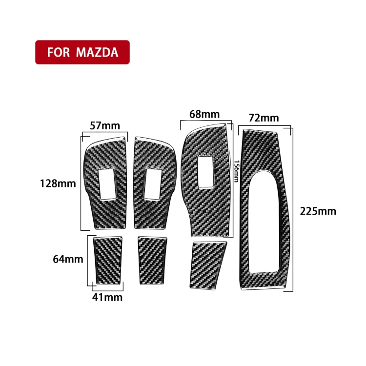 7 in 1 Car Carbon Fiber Window Lift Panel Decorative Sticker for Mazda 3 Axela 2020, Right Drive, Window Lift, Right Drive