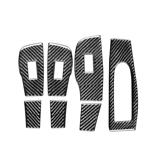 7 in 1 Car Carbon Fiber Window Lift Panel Decorative Sticker for Mazda 3 Axela 2020, Right Drive, Window Lift, Right Drive