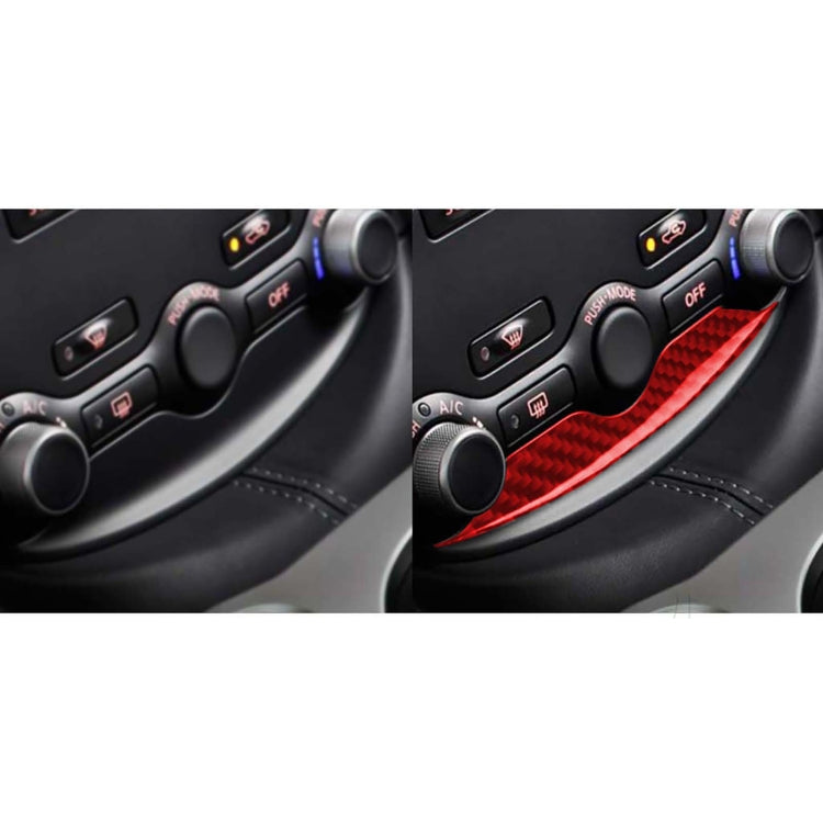 Car Carbon Fiber Air Conditioning Adjustment Panel Decorative Strip for Nissan 370Z / Z34 2009-, Left and Right Drive Universal, 2 in 1 Air Conditioning Adjustment Panel