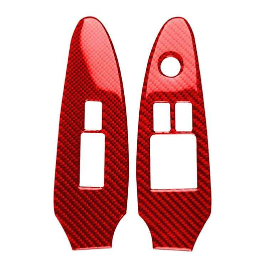 2 in 1 Car Carbon Fiber Window Lift Panel Decorative Sticker for Nissan 370Z / Z34 2009-, Right Drive Low-configured
