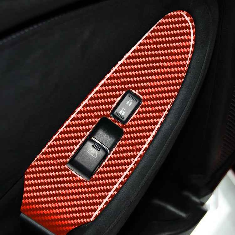 2 in 1 Car Carbon Fiber Window Lift Panel Decorative Sticker for Nissan 370Z / Z34 2009-, Right Drive Low-configured