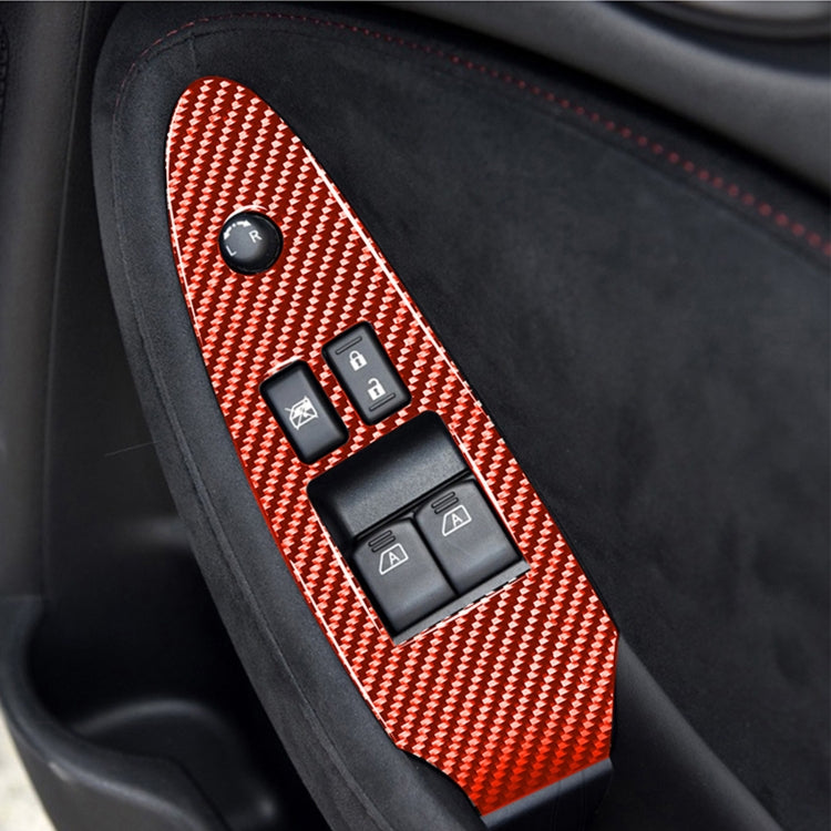 Car Carbon Fiber Main Driving Side Door Lift Control Decorative Sticker for Nissan 370Z / Z34 2009-, Right Drive Low-configured