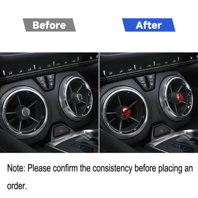 Car Carbon Fiber Air Outlet Decorative Sticker for Chevrolet Camaro 2017-2019, Left and Right Drive Universal, Air Outlet