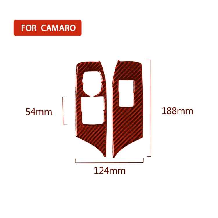 Car Carbon Fiber Window Lift Panel Decorative Sticker for Chevrolet Camaro 2017-2019, Left Drive