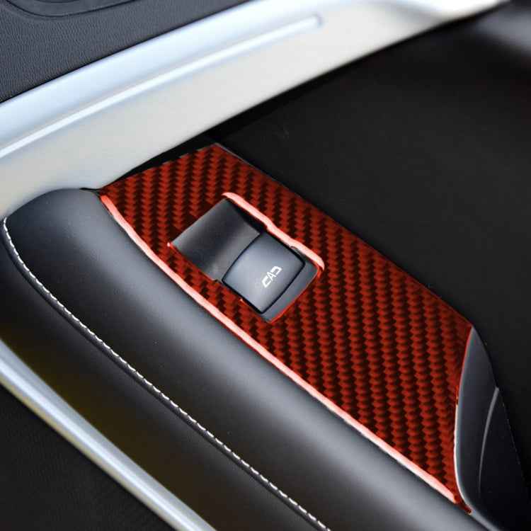 Car Carbon Fiber Window Lift Panel Decorative Sticker for Chevrolet Camaro 2017-2019, Left Drive