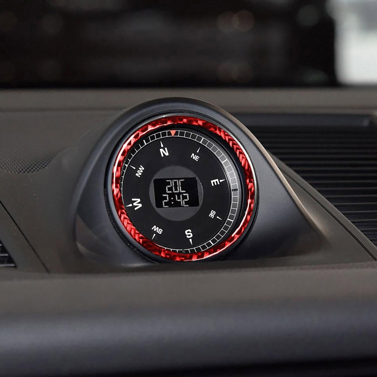 Car Carbon Fiber Stopwatch Ring Decorative Sticker for Porsche Macan 2014-2021, Left and Right Drive Universal, Stopwatch Ring