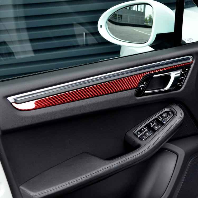 Car Carbon Fiber Door Panel Decorative Sticker for Porsche Macan 2014-2021, Left and Right Drive Universal
