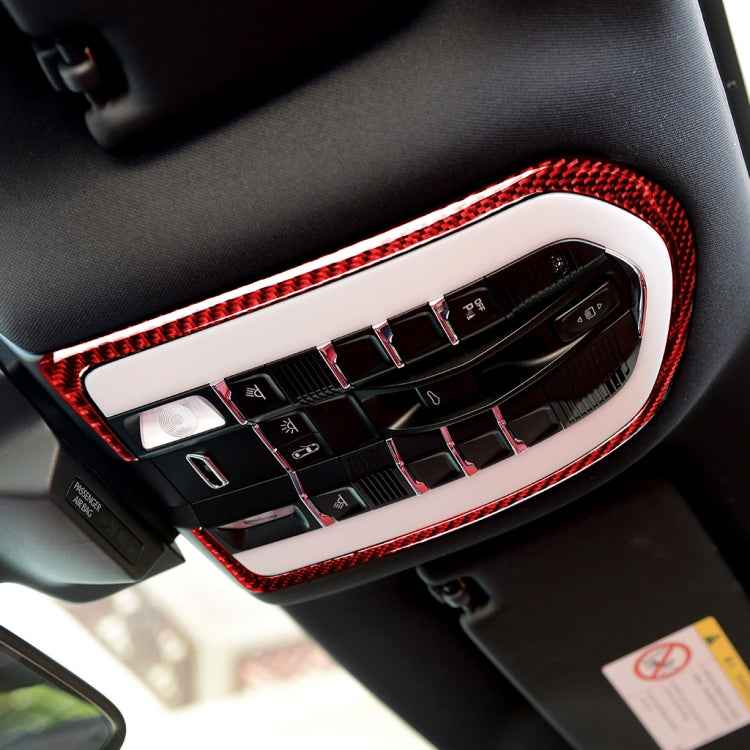 Car Carbon Fiber Dome Light Panel Decorative Sticker for Porsche Macan 2014-2021, Left and Right Drive Universal