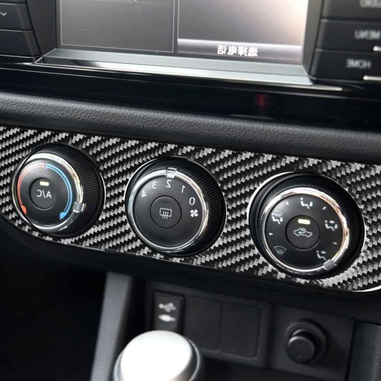 Car Carbon Fiber Air Conditioning Switch Panel Decorative Sticker for Toyota Corolla / Levin 2014-2018, Right Drive