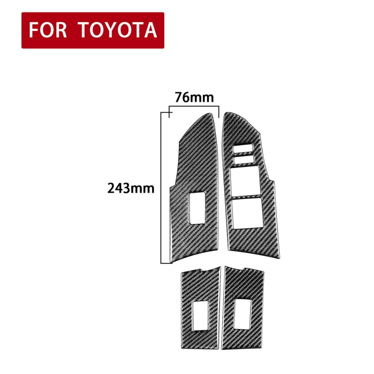 Car Carbon Fiber Window Lift Decorative Sticker for Toyota Corolla / Levin 2014-2018, Left Drive, Window Lift, Left Drive