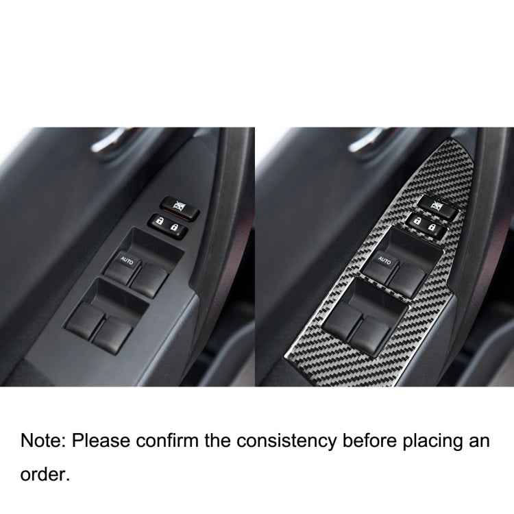 Car Carbon Fiber Window Lift Decorative Sticker for Toyota Corolla / Levin 2014-2018, Left Drive