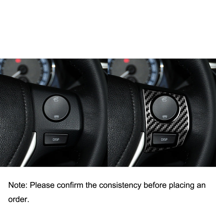 Car Carbon Fiber Steering Wheel Button Frame Decorative Sticker for Toyota Corolla / Levin 2014-2018, Left and Right Drive Universal