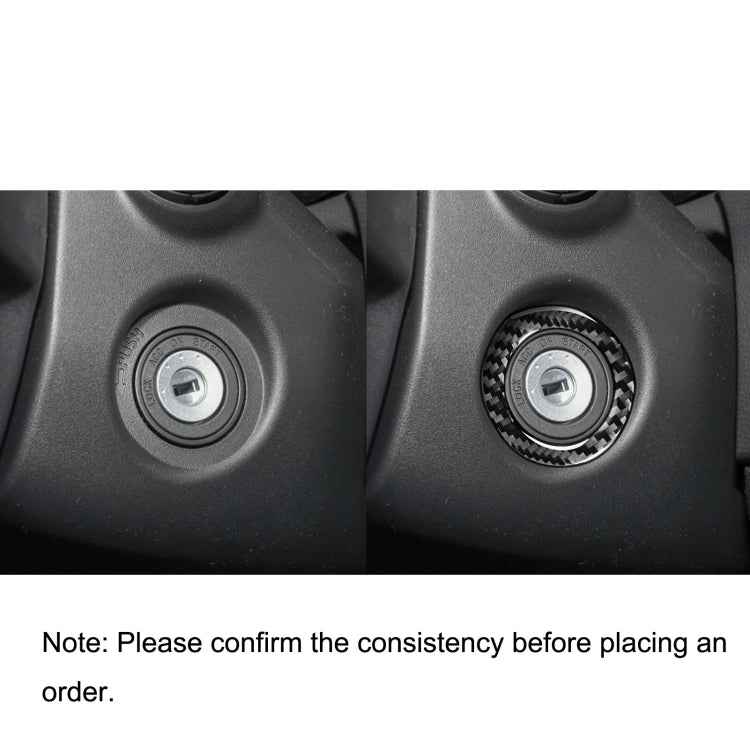 Car Carbon Fiber Ignition Key Ring Decorative Sticker for Toyota Corolla / Levin 2014-2018, Left and Right Drive Universal