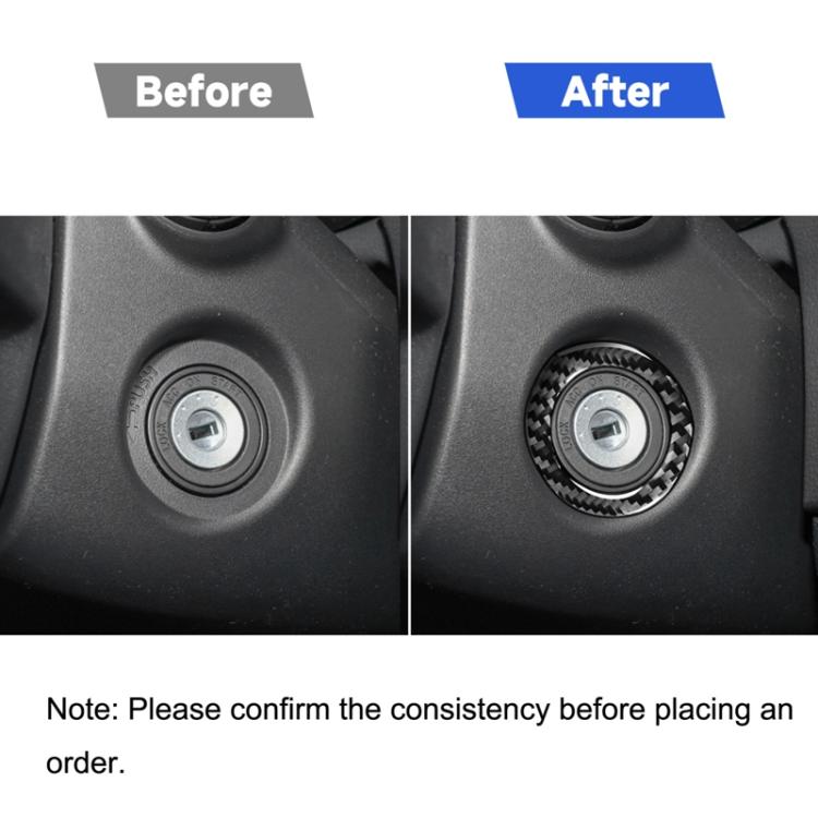 Car Carbon Fiber Ignition Key Ring Decorative Sticker for Toyota Corolla / Levin 2014-2018, Left and Right Drive Universal, Ignition Key Ring