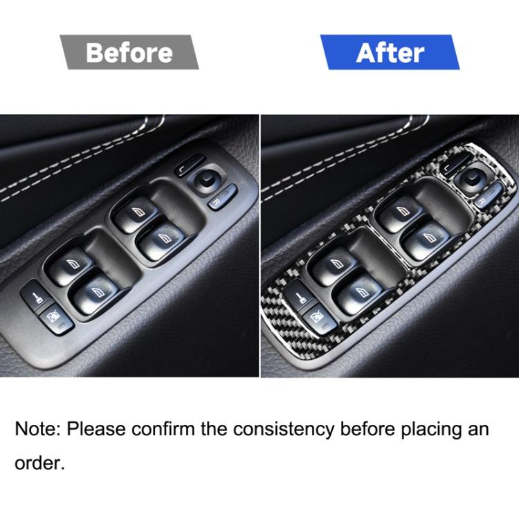 Car Carbon Fiber Window Lift B Decorative Sticker for Volvo XC90 2008-2014, Left Drive, Window Lift B, Left Drive