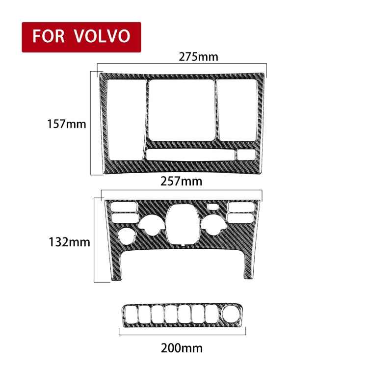 Car Carbon Fiber Control Panel Set B Decorative Sticker for Volvo XC90 2003-2014, Left and Right Drive Universal