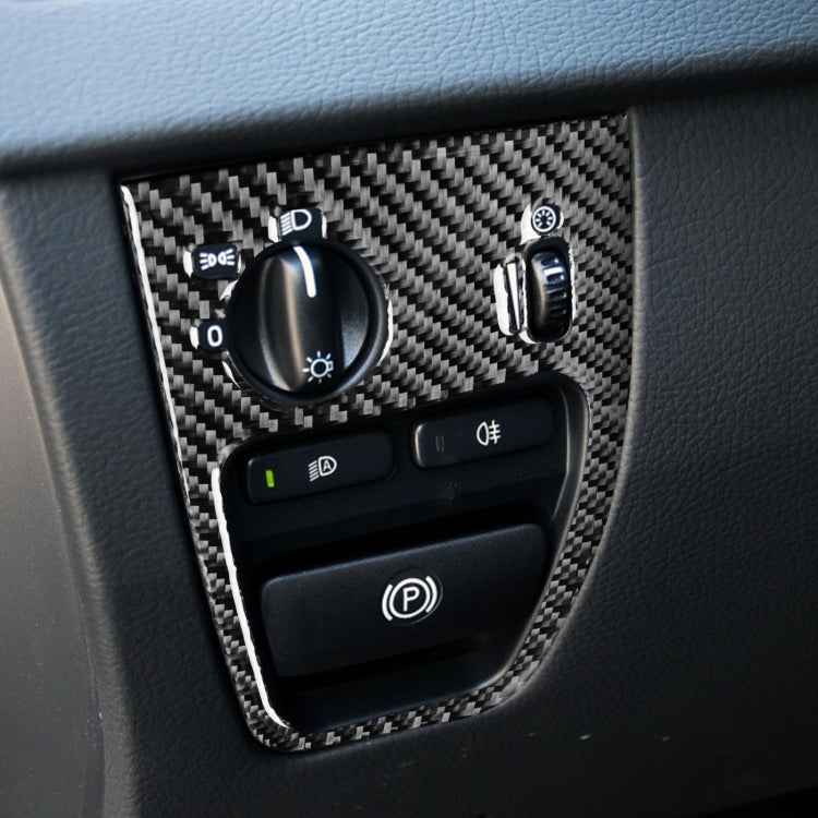Car Carbon Fiber Headlight Control Decorative Sticker for Volvo XC90 2003-2014, Left and Right Drive Universal