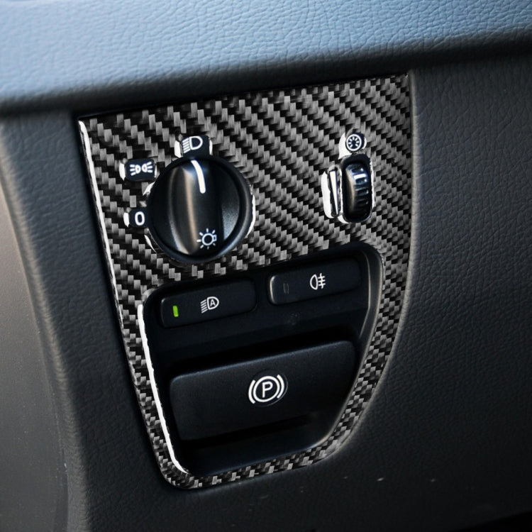 Car Carbon Fiber Headlight Control Decorative Sticker for Volvo XC90 2003-2014, Left and Right Drive Universal, Headlight Control