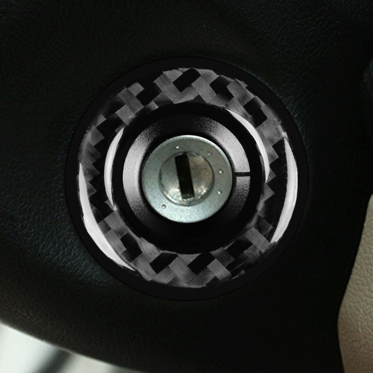 Car Carbon Fiber Ignition Ring Decorative Sticker for Volkswagen Beetle 2012-2019, Left and Right Drive Universal, Ignition Ring
