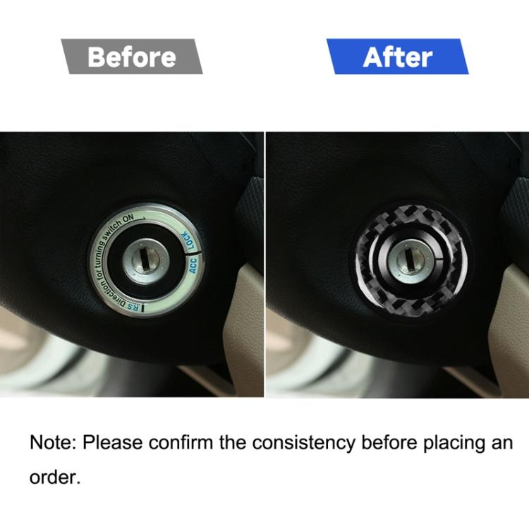 Car Carbon Fiber Ignition Ring Decorative Sticker for Volkswagen Beetle 2012-2019, Left and Right Drive Universal, Ignition Ring