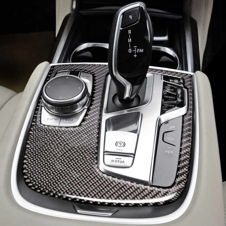 Car Carbon Fiber Central Shift Panel Cover Decorative Sticker for BMW G11 / G12 2016-, Right Drive, Central Shift Panel Cover, Right Drive