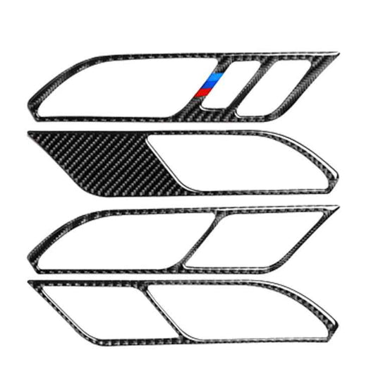 Car Carbon Fiber Inner Door Handle 3-color Decorative Sticker for BMW G01 X3 2018-2020 / G02 X4 2019-2020, Left Drive