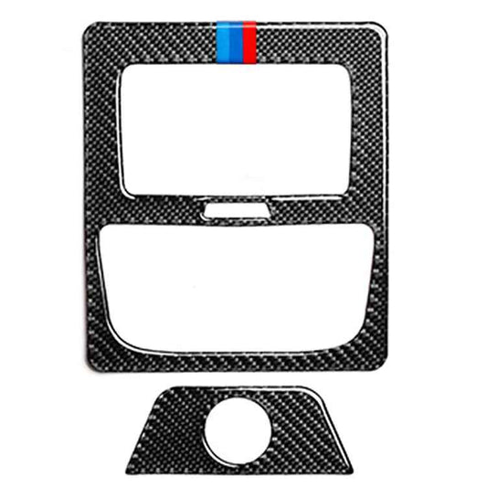 Car Carbon Fiber Rear Air Conditioning Vent 3-color Decorative Sticker for BMW G01 X3 2018-2020 / G02 X4 2019-2020, Left and Right Drive Universal