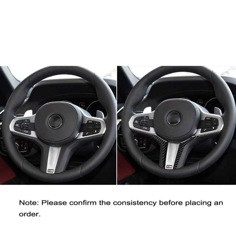 2 in 1 Car Carbon Fiber Steering Wheel Below Decorative Sticker for BMW G01 X3 2018-2020 / G02 X4 2019-2020, Left and Right Drive Universal