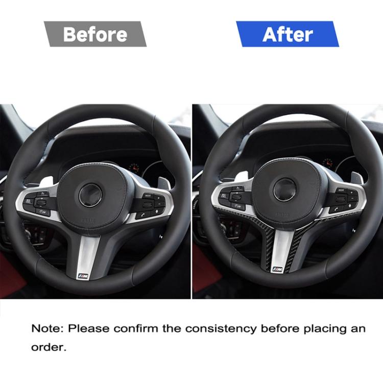 2 in 1 Car Carbon Fiber Steering Wheel Below Decorative Sticker for BMW G01 X3 2018-2020 / G02 X4 2019-2020, Left and Right Drive Universal, Steering Wheel Below