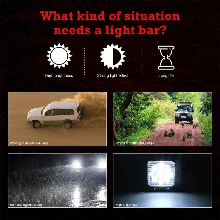 D0036 6.3W 10-30V DC 6000K 3 inch 9 LEDs Square Offroad Truck Car Driving Light Work Light Spotlight Fog Light