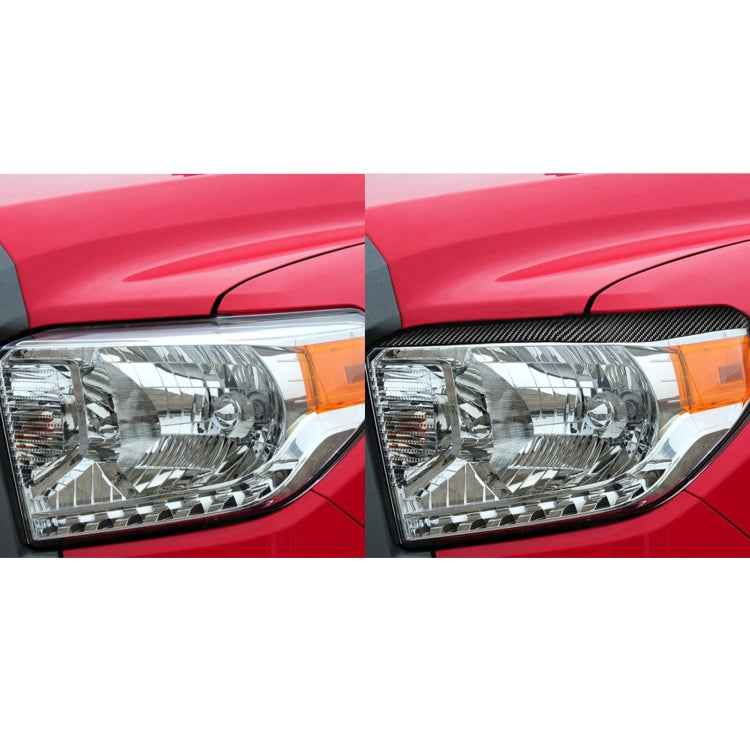 2 PCS / Set Carbon Fiber Car Headlight Eyebrow Decorative Sticker for Toyota Tundra 2014-2018, Left Right Driving