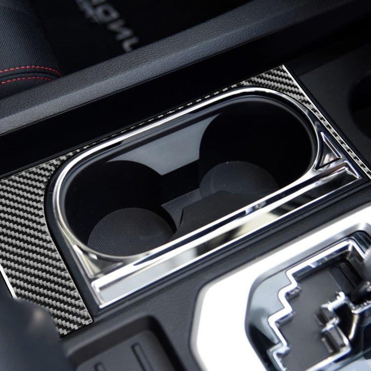 Carbon Fiber Car Cup Holder Frame Decorative Sticker for Toyota Tundra 2014-2018, Right Driving, Cup Holder Frame, Right Driving