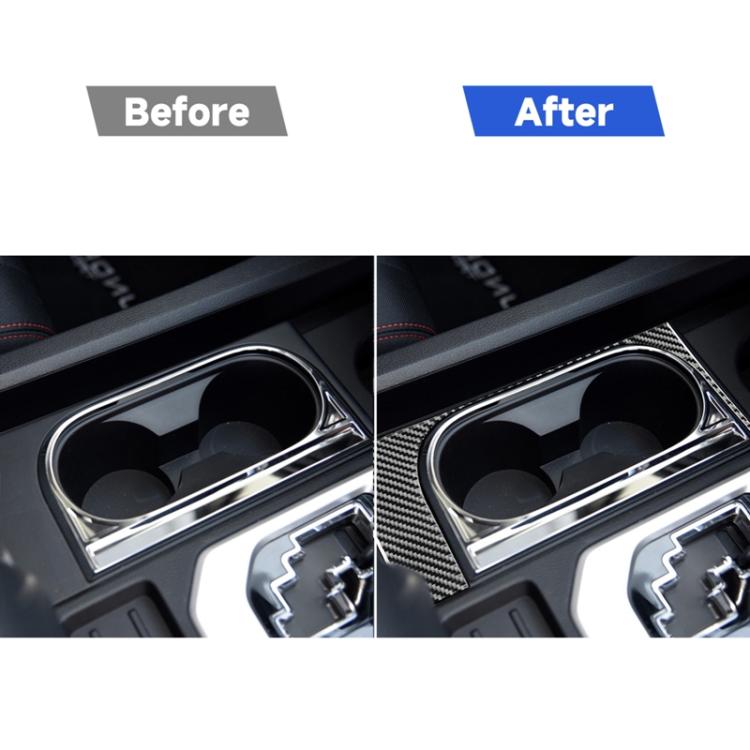 Carbon Fiber Car Cup Holder Frame Decorative Sticker for Toyota Tundra 2014-2018, Right Driving, Cup Holder Frame, Right Driving