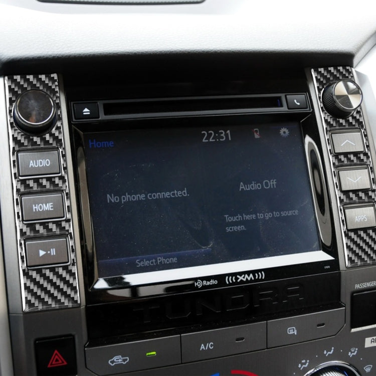 2 PCS / Set Carbon Fiber Car Central Control Volume Switch Decorative Sticker for Toyota Tundra 2014-2018, Left Right Driving Universal, Central Control Volume Switch