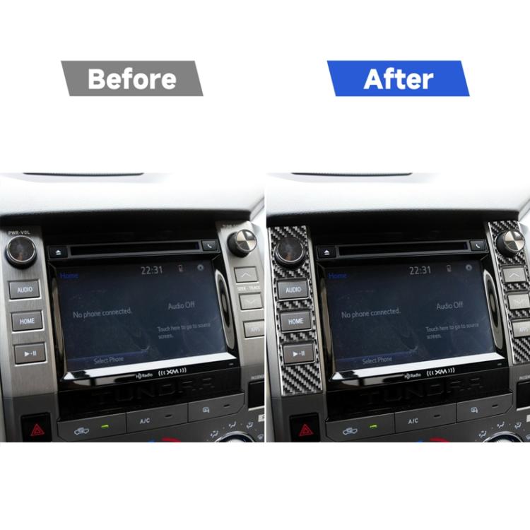 2 PCS / Set Carbon Fiber Car Central Control Volume Switch Decorative Sticker for Toyota Tundra 2014-2018, Left Right Driving Universal, Central Control Volume Switch