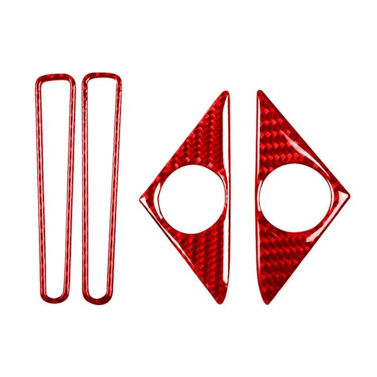 4 PCS / Set Carbon Fiber Car Door Horn + Window Air Outlet Decorative Sticker for Nissan GTR R35 2008-2016, Left and Right Driving Universal