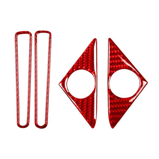 4 PCS / Set Carbon Fiber Car Door Horn + Window Air Outlet Decorative Sticker for Nissan GTR R35 2008-2016, Left and Right Driving Universal